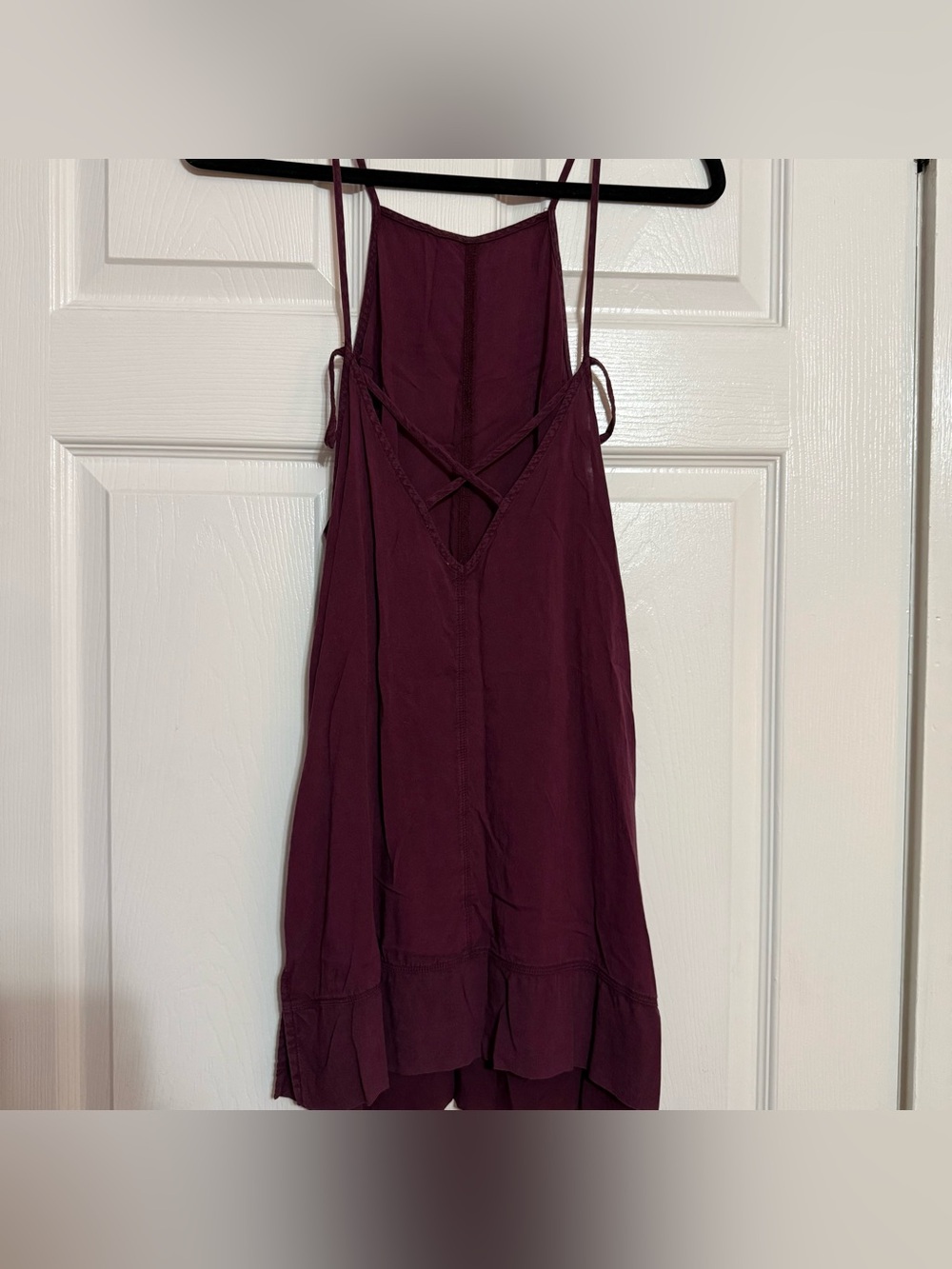 Free People Intimately Flowy Wine Colored Top / Mini Strappy Dress XS